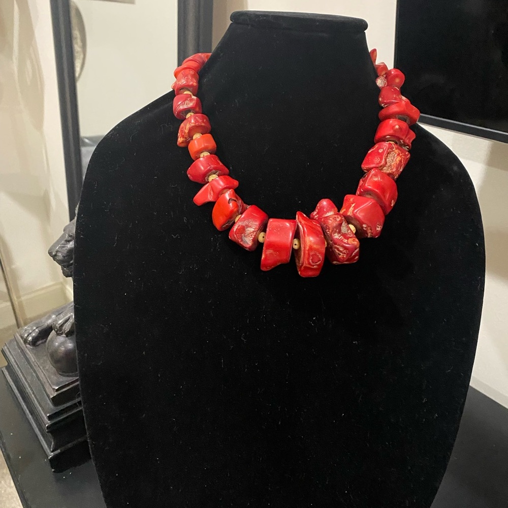 Red Coral Statement necklace